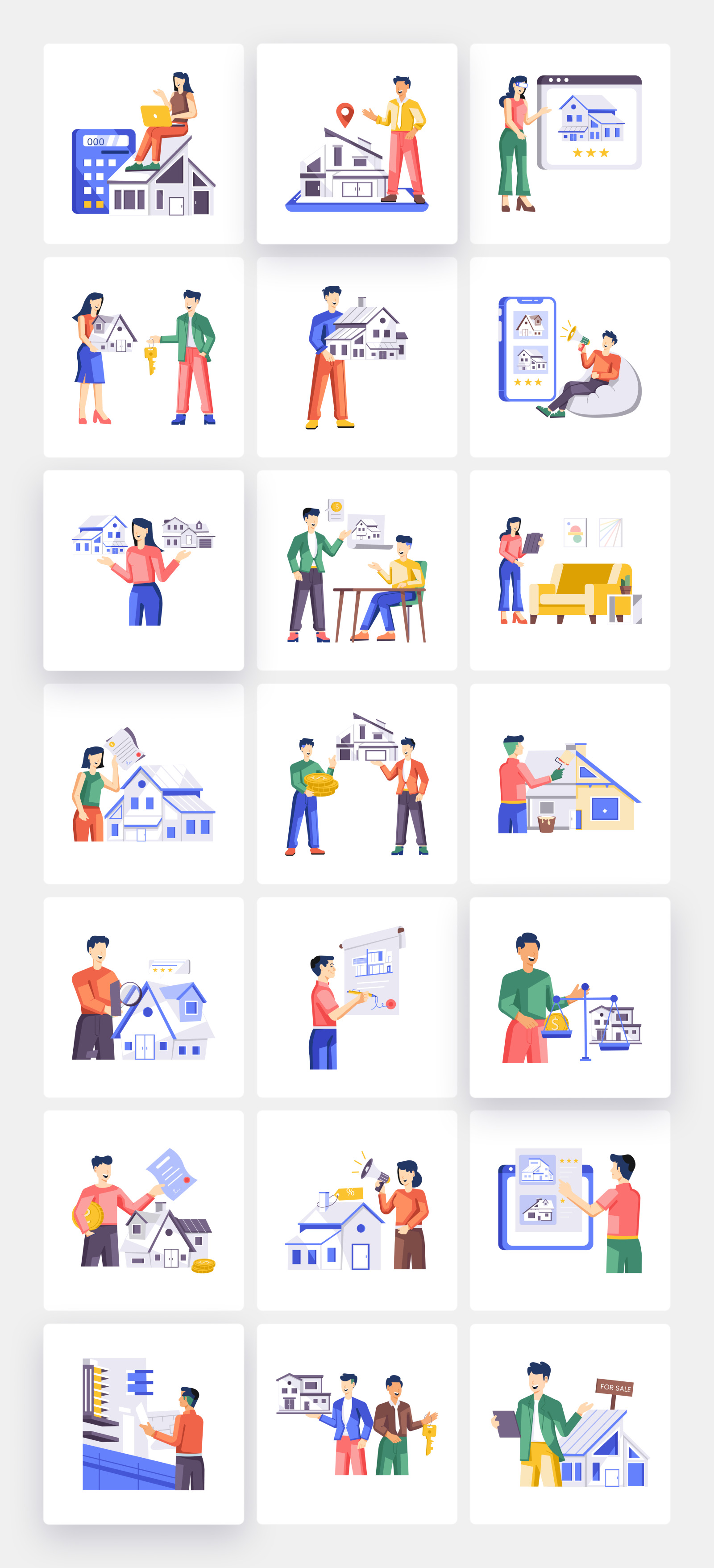 Real Estate Flat Illustrations Real Estate Flat Illustrations