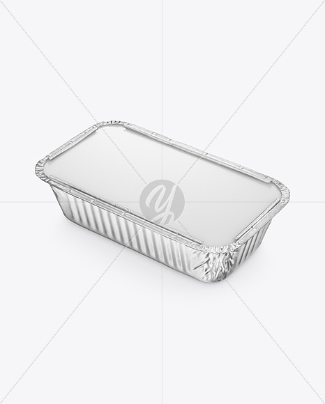 Aluminium Foil Tray with Glossy Paper Lid Mockup