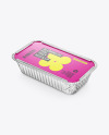 Aluminium Foil Tray with Glossy Paper Lid Mockup