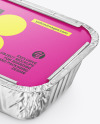 Aluminium Foil Tray with Glossy Paper Lid Mockup