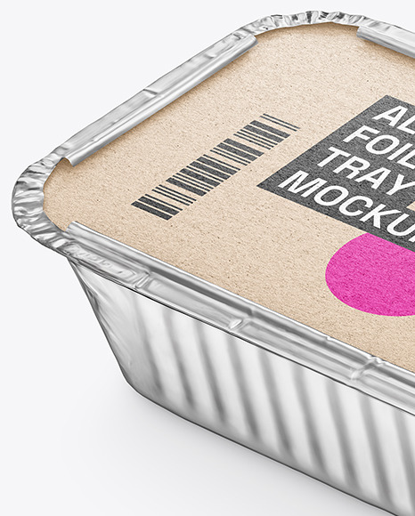 Aluminium Foil Container with Kraft Paper Lid Mockup
