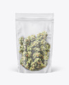 Frosted Stand-Up Pouch w/ Weed Buds Mockup