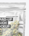 Frosted Stand-Up Pouch w/ Weed Buds Mockup