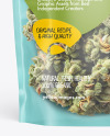 Frosted Stand-Up Pouch w/ Weed Buds Mockup