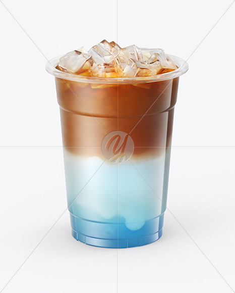 Iced Blue Latte Cup Mockup