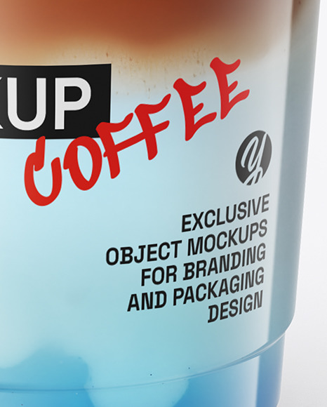 Iced Blue Latte Cup Mockup