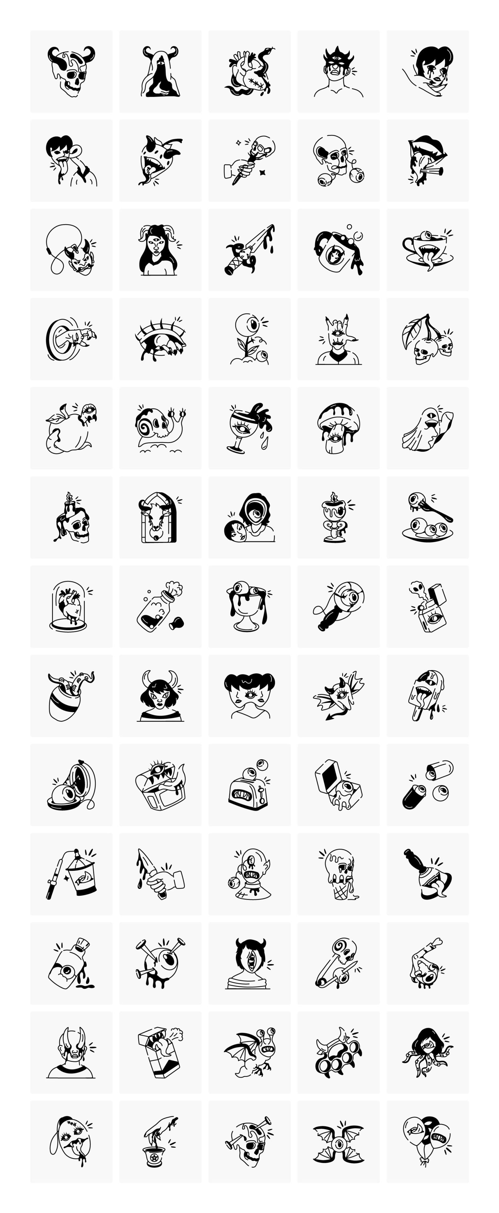Demon Doodle Icon Collection Demon Doodle Icon Collection