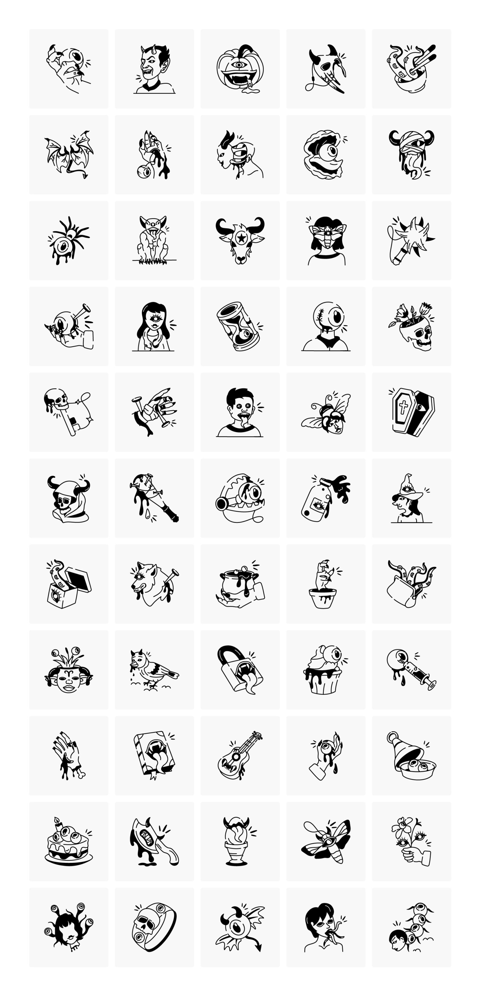 Demon Doodle Icon Collection Demon Doodle Icon Collection