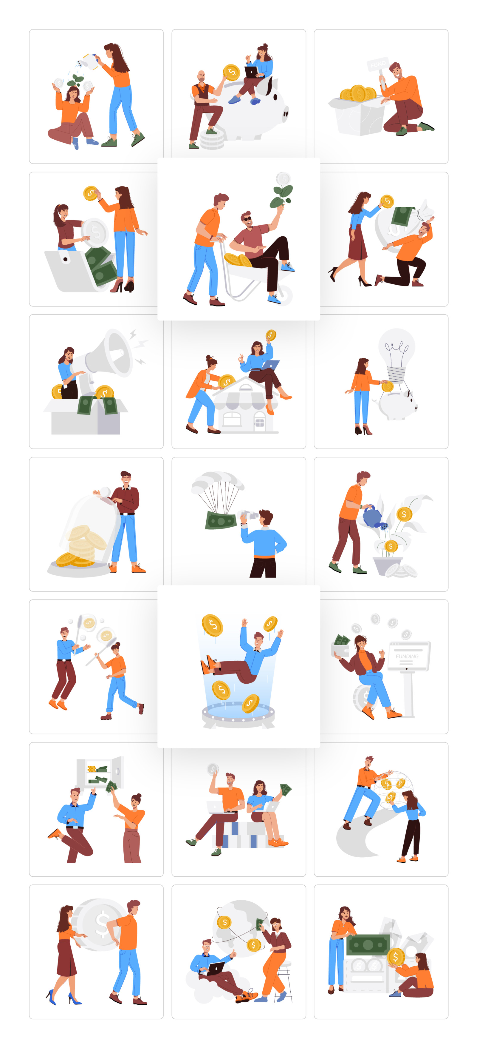Crowdfunding Illustration Set Crowdfunding Illustration Set