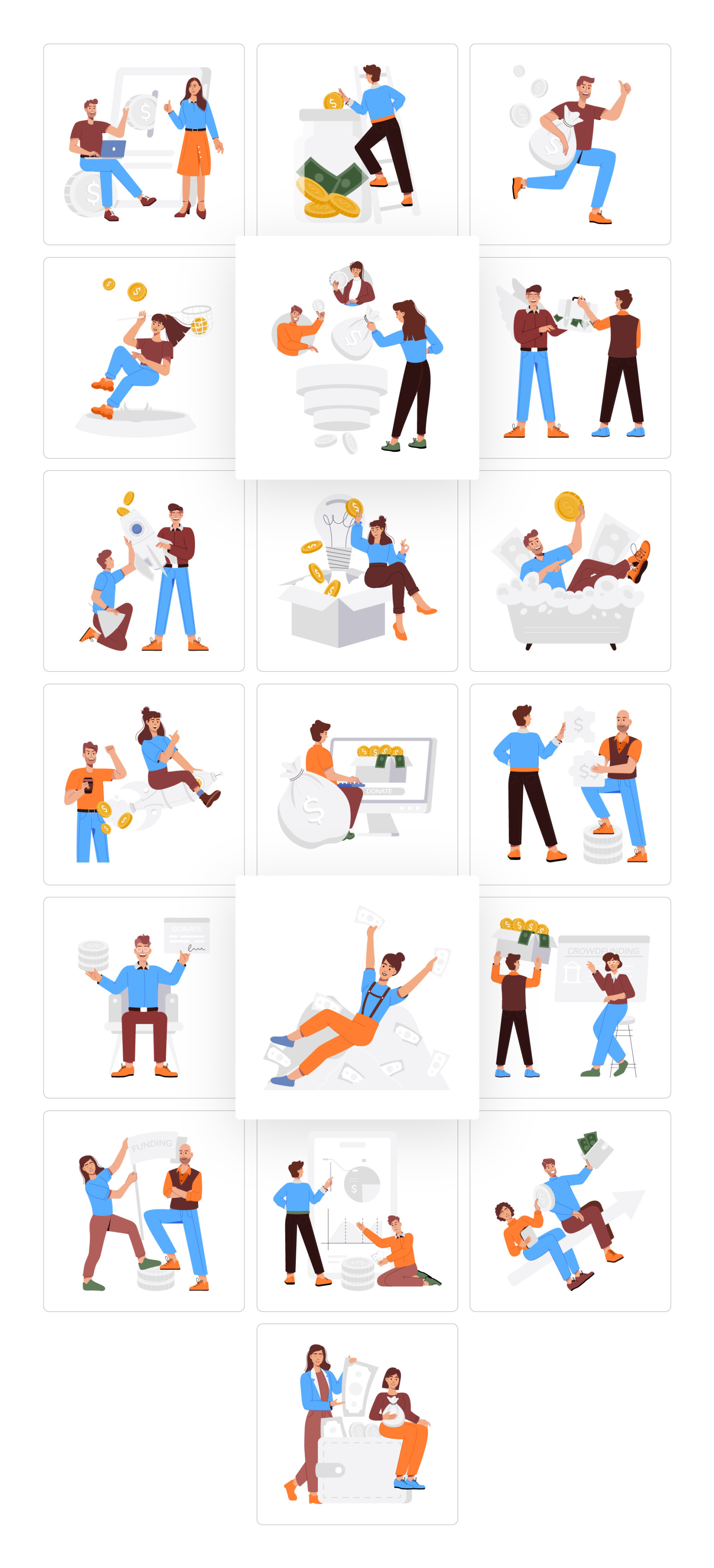 Crowdfunding Illustration Set Crowdfunding Illustration Set