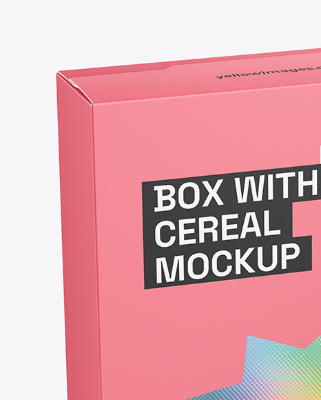 Box With Cereal Mockup