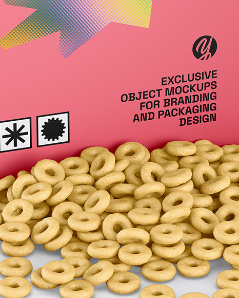 Box With Cereal Mockup