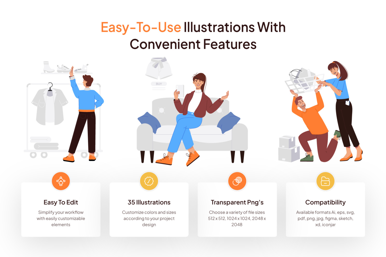 Shopping Vector Illustration Set Shopping Vector Illustration Set