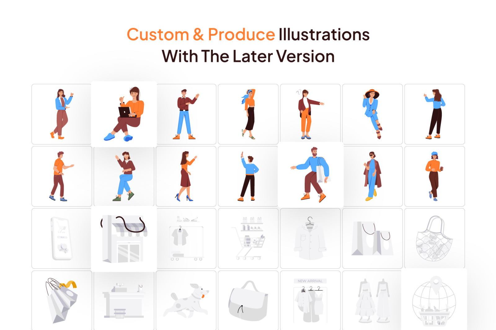Shopping Vector Illustration Set Shopping Vector Illustration Set