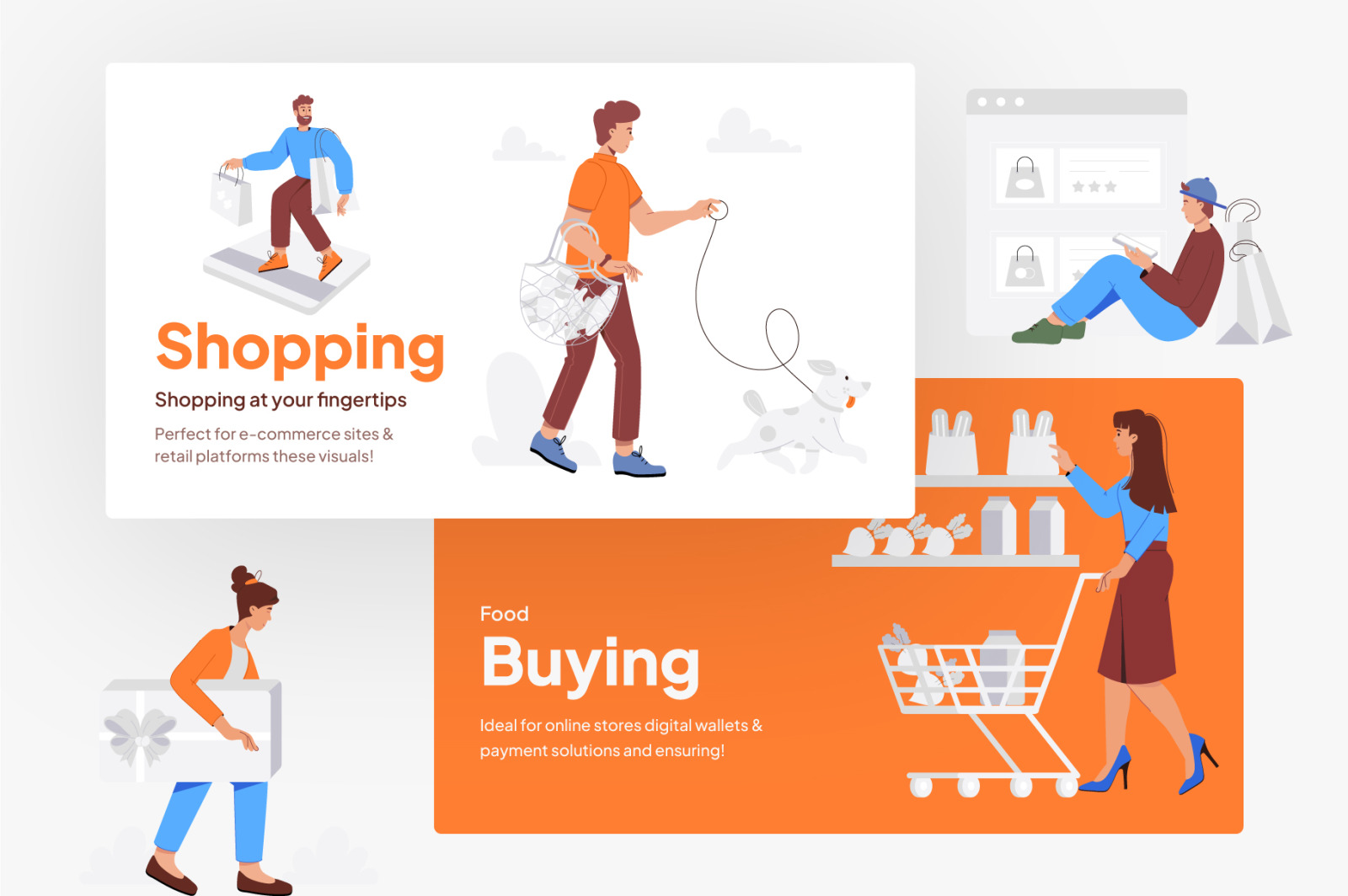 Shopping Vector Illustration Set Shopping Vector Illustration Set