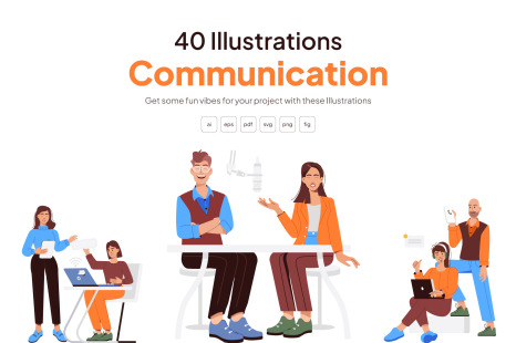 Animated Communication Illustrations - Character designs