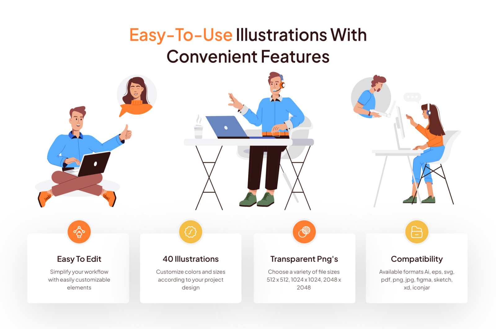 Communication Illustration Set Communication Illustration Set