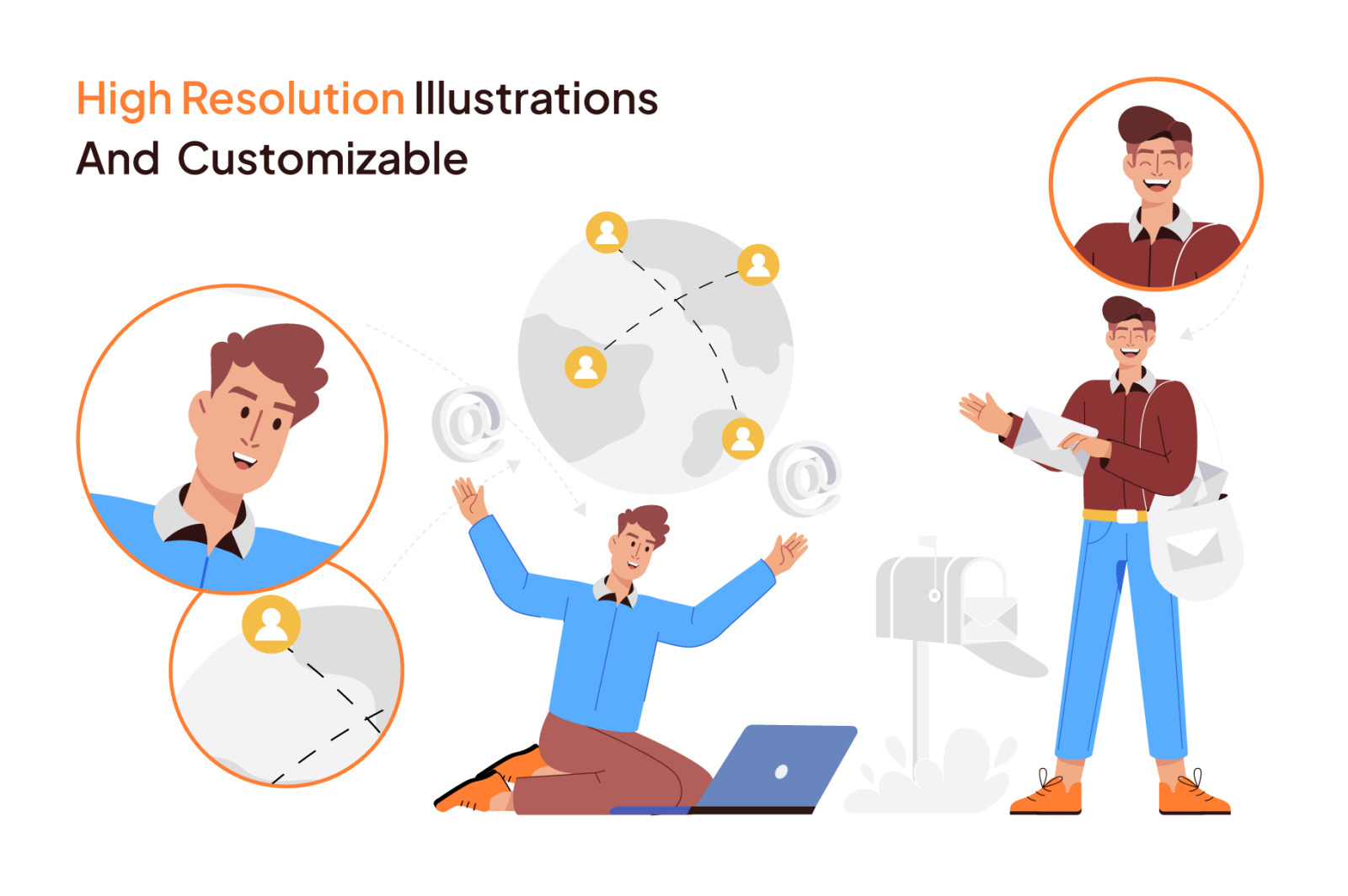 Communication Illustration Set Communication Illustration Set