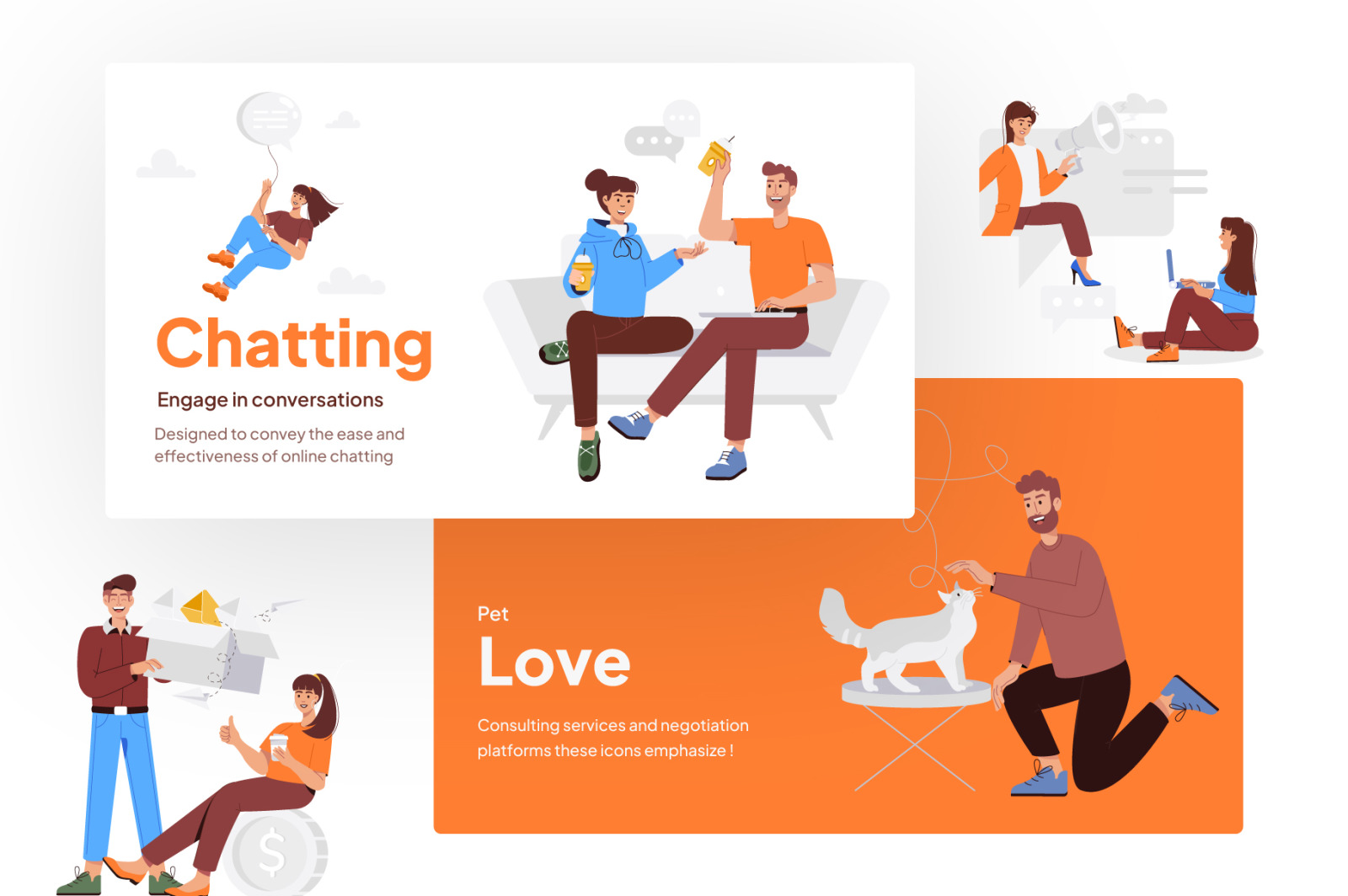 Communication Illustration Set Communication Illustration Set