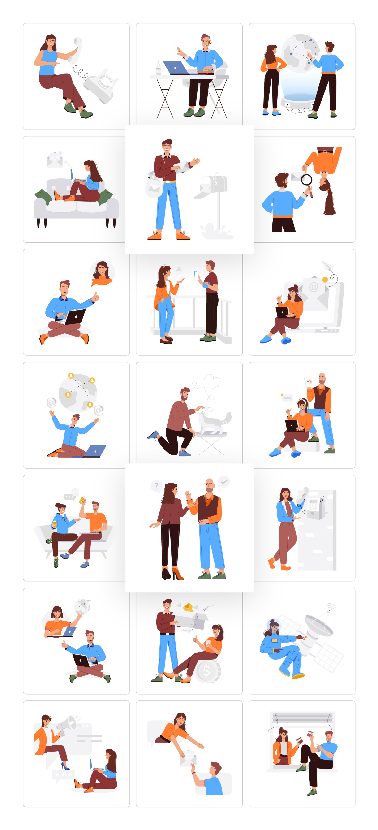 Communication Illustration Set Communication Illustration Set
