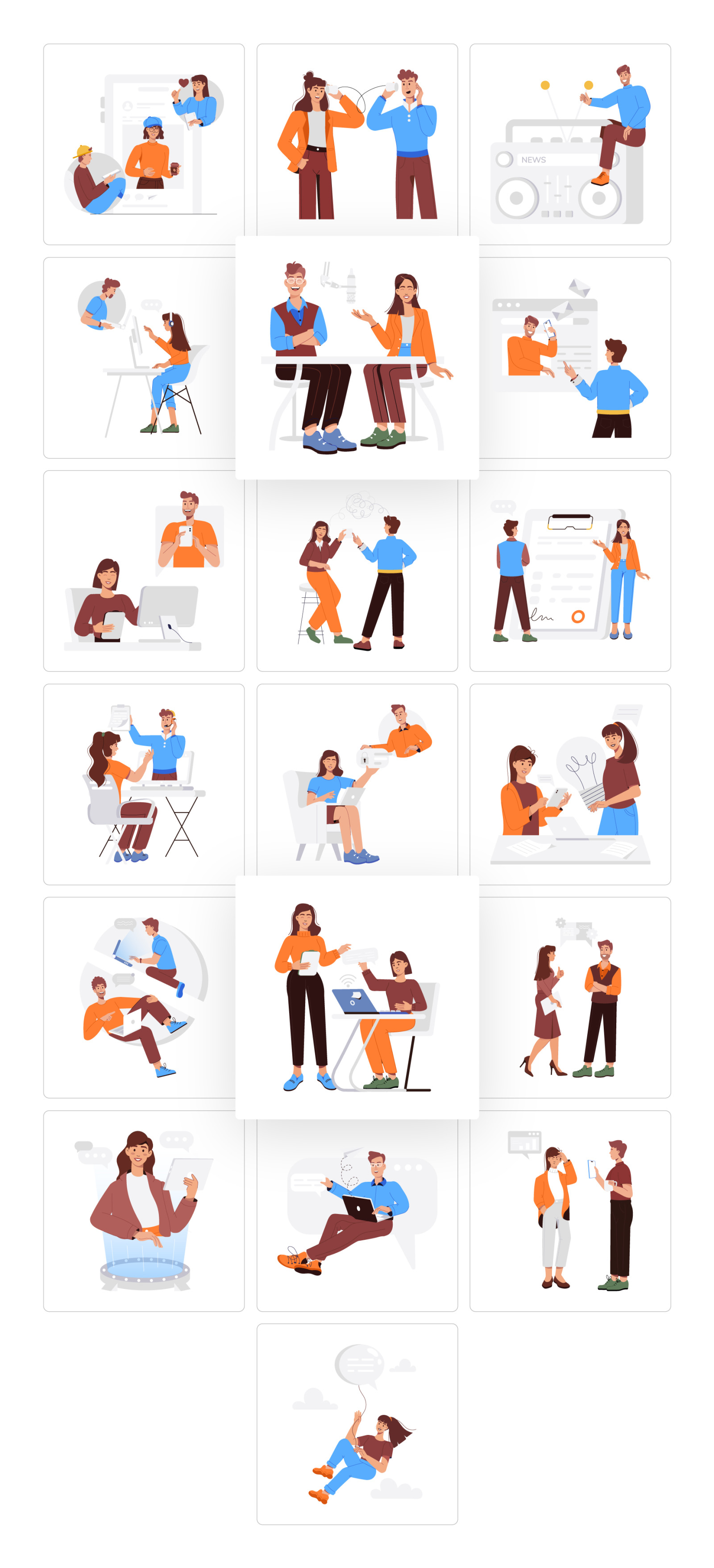 Communication Illustration Set Communication Illustration Set