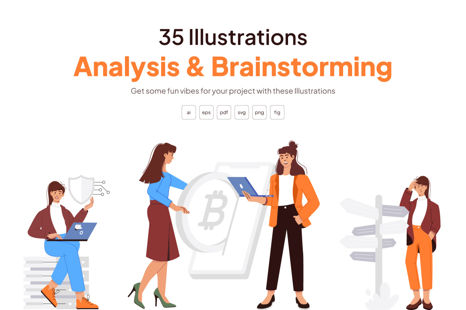 Analysis Vector Illustration Set Analysis Vector Illustration Set