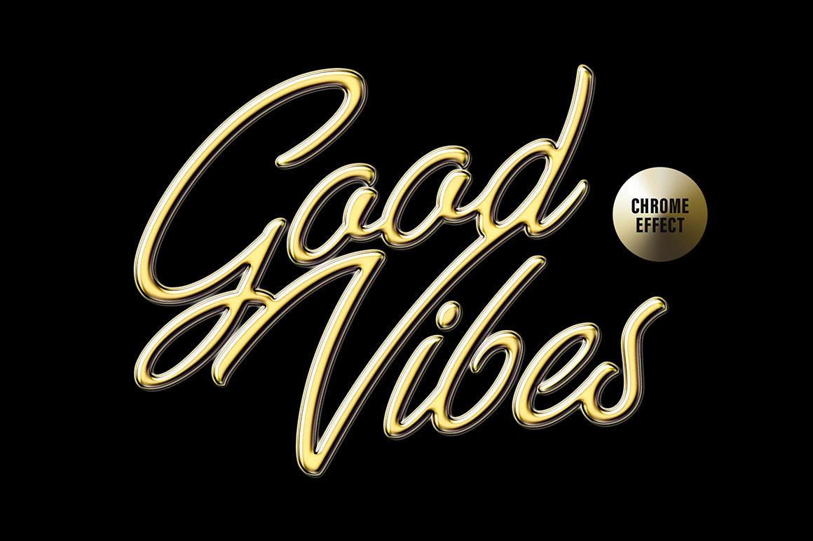 Golden Chrome Text & Logo Effect Golden Chrome Text & Logo Effect