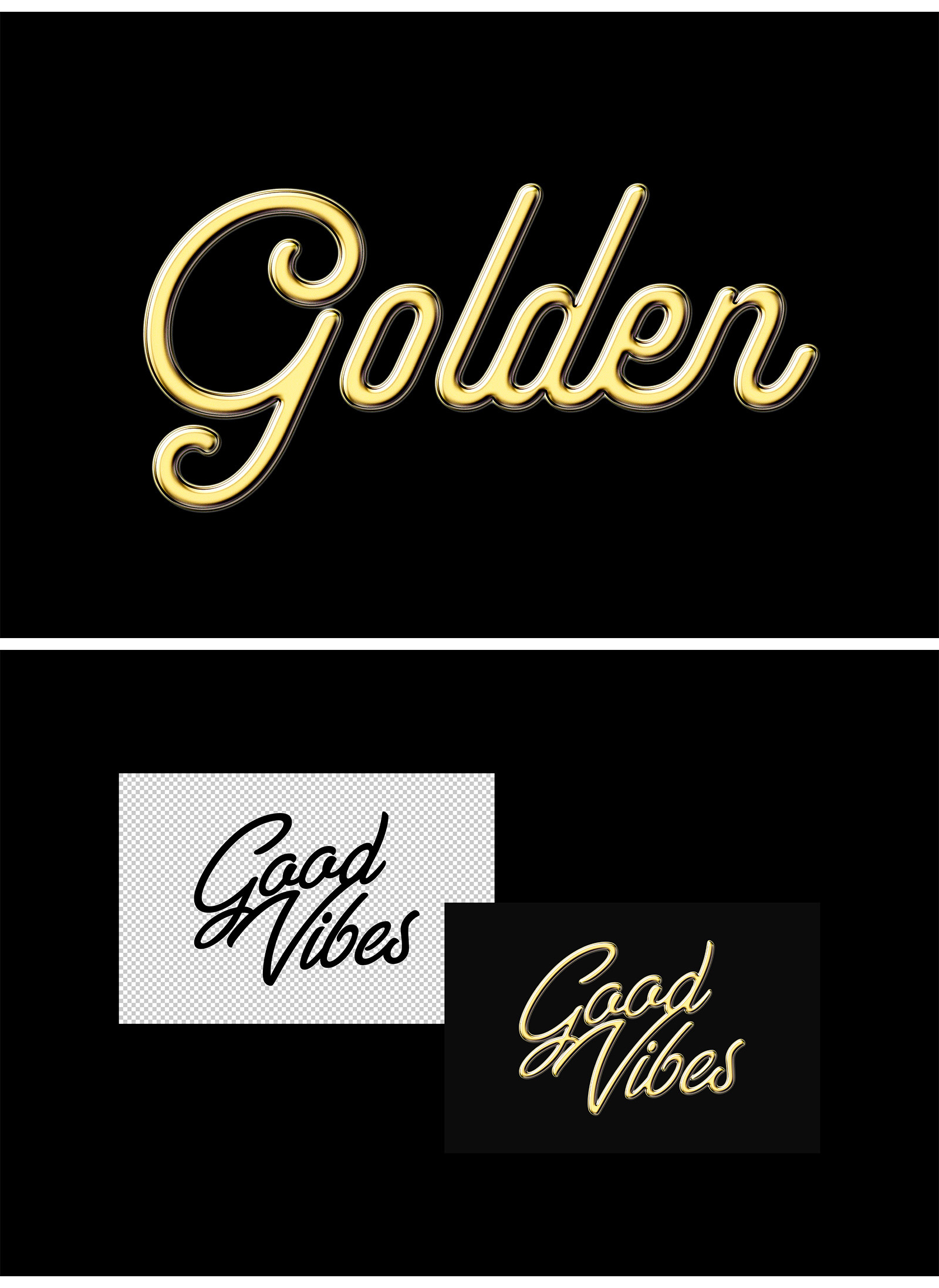 Golden Chrome Text & Logo Effect Golden Chrome Text & Logo Effect