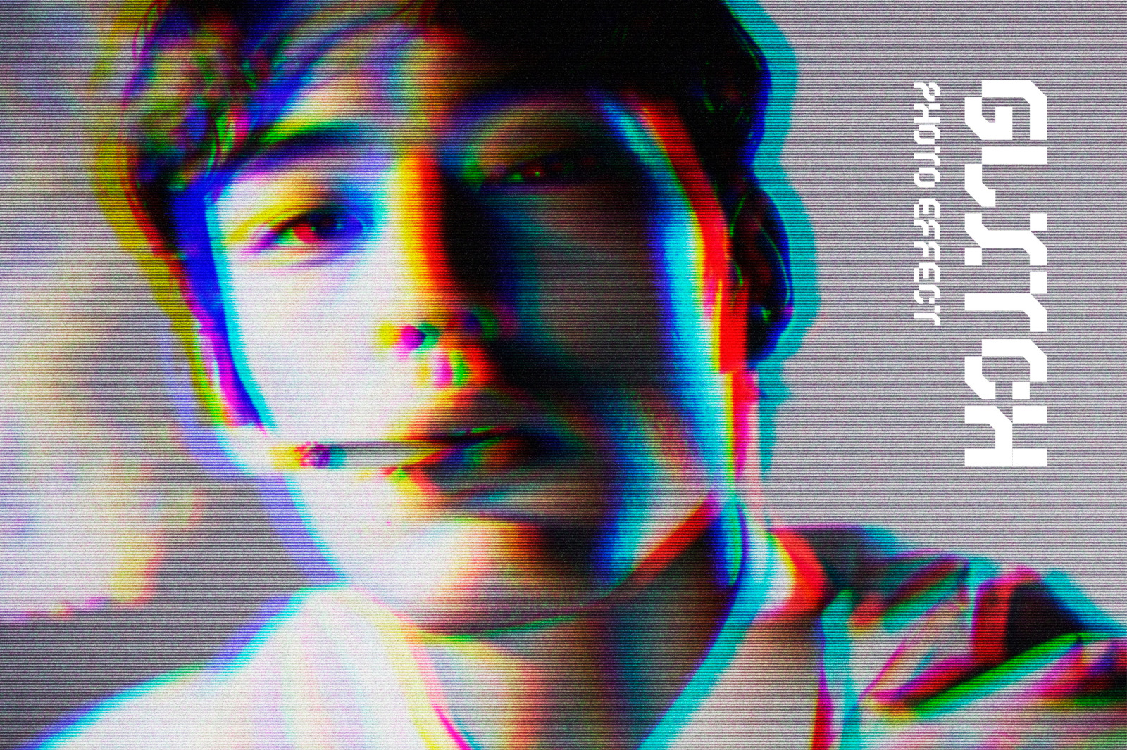 Monochrome Glitch Photo Effect Monochrome Glitch Photo Effect
