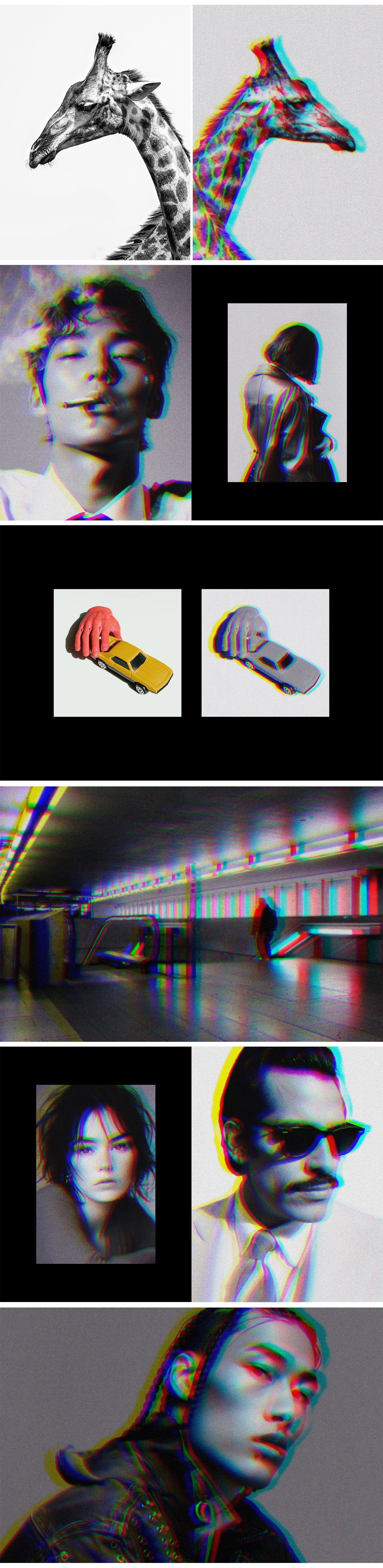 Monochrome Glitch Photo Effect Monochrome Glitch Photo Effect