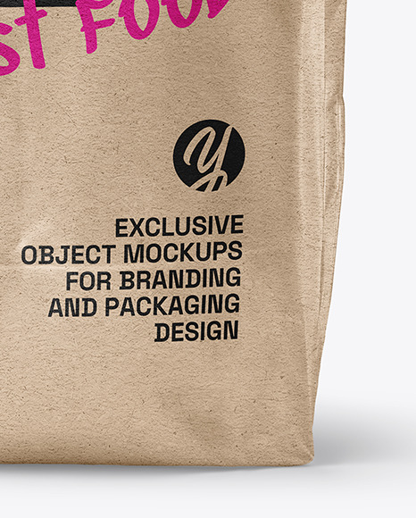 Kraft Paper Takeaway Food Bag Mockup