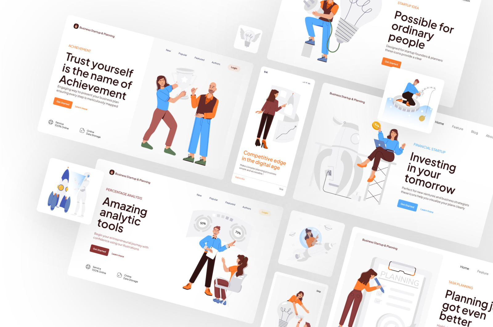 Business Startup Illustration Set