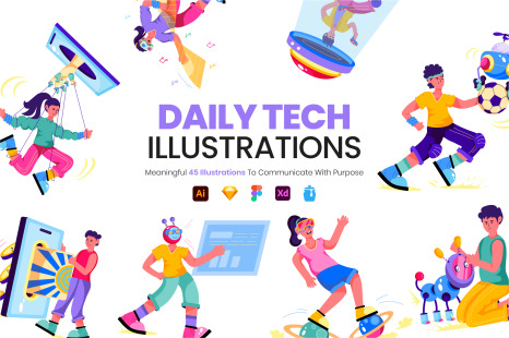Technology Illustration Set - No ai