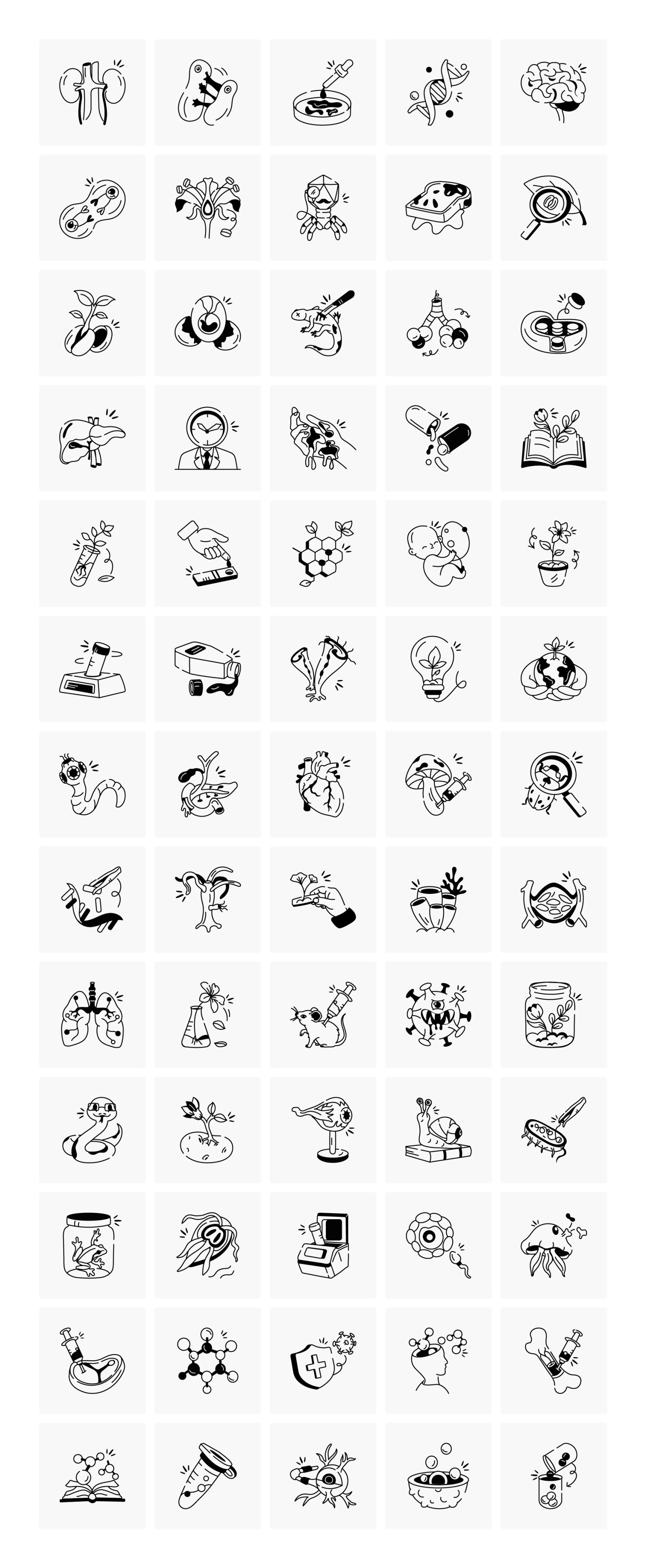 Biology Doodles Icons Set Biology Doodles Icons Set