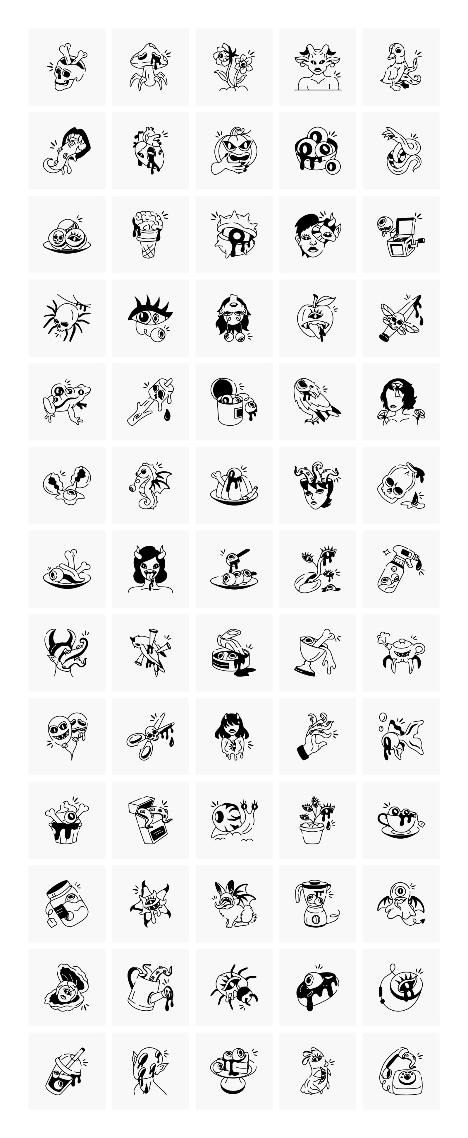 Spooky and Scary Doodles Icons Spooky and Scary Doodles Icons