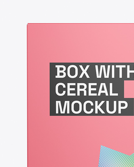 Box With Cereal Mockup