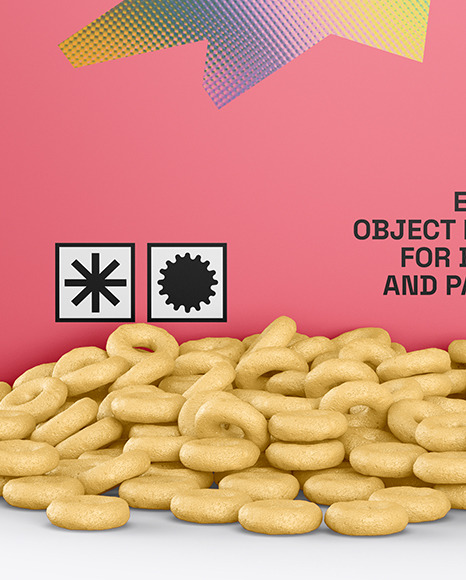 Box With Cereal Mockup