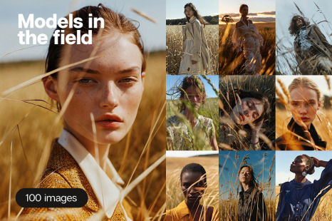 Models in field - 100 images - Outdoors