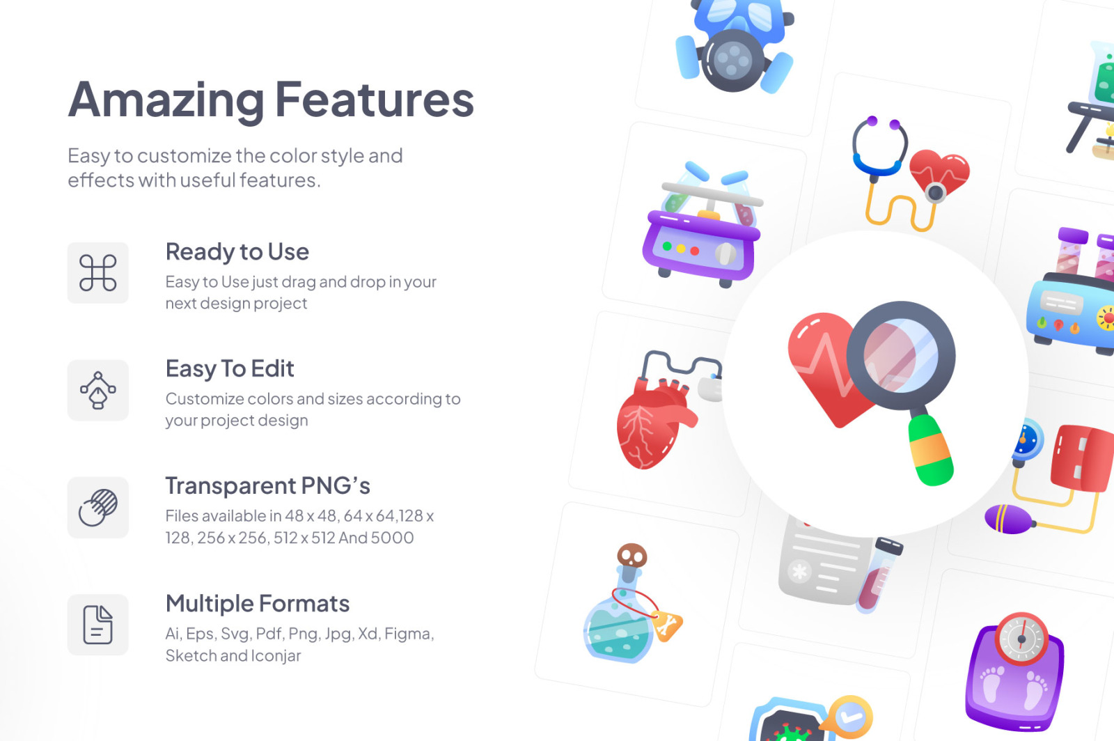 Medical Lab and Test Icon Set