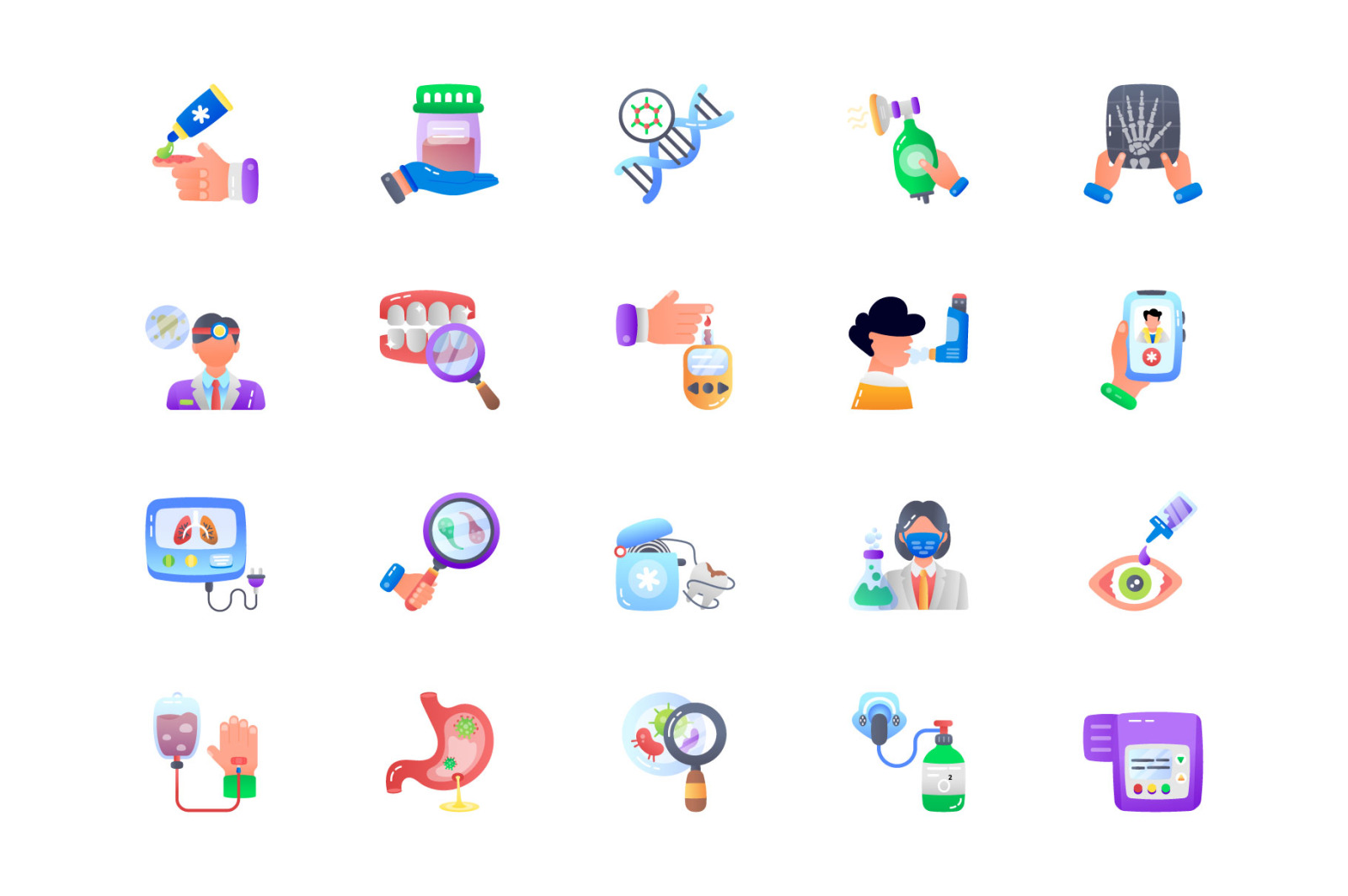 Medical Lab and Test Icon Set