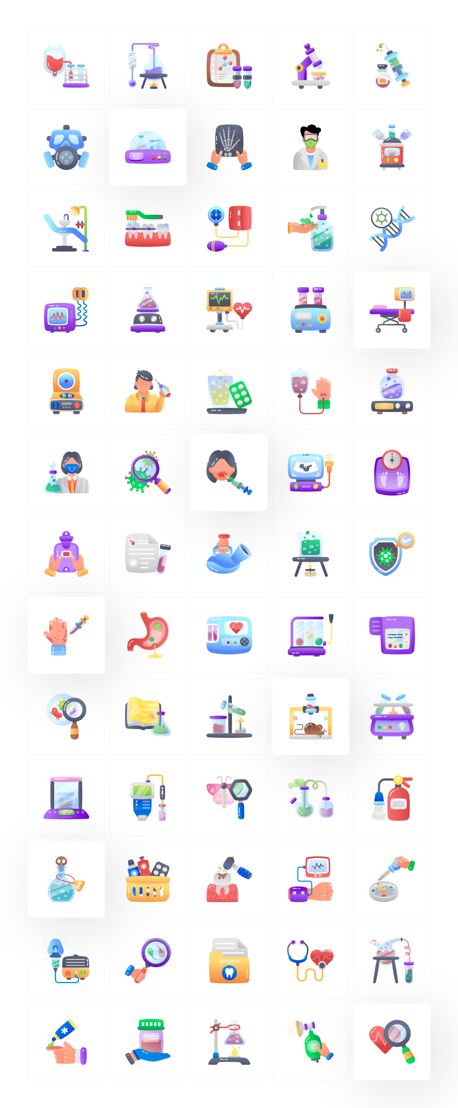 Medical Lab and Test Icon Set