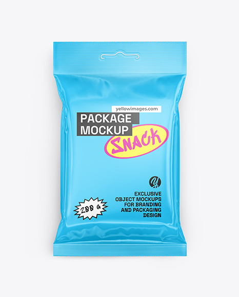 Glossy Snack Package Mockup - Realistic mockup