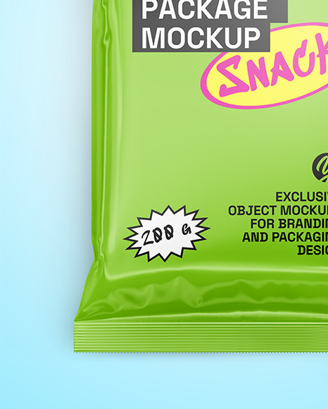 Glossy Snack Package Mockup