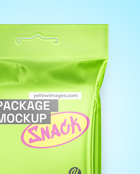 Glossy Metallic Snack Package Mockup