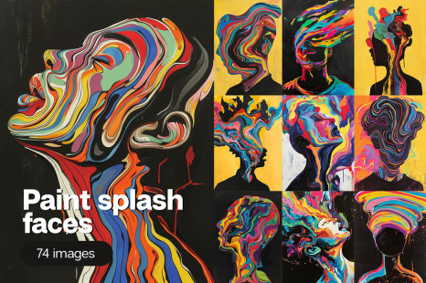 Paint splash faces - 74 images - Expressive