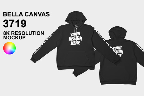 Bella Canvas 3719 Hoodie Mockup - Adobe