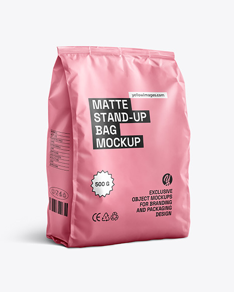 Matte Stand-Up Bag Mockup