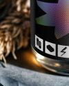 Oil Tincture Dropper Bottle on a Stone Plate with Herbs Mockup