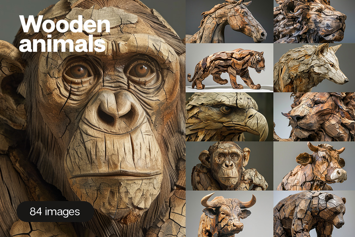 Wooden animals - 84 images Wooden animals - 84 images
