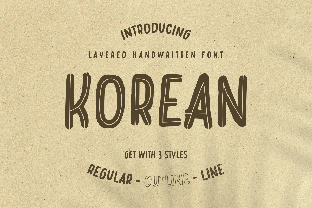 Korean - Layered Handwritten Font Korean - Layered Handwritten Font